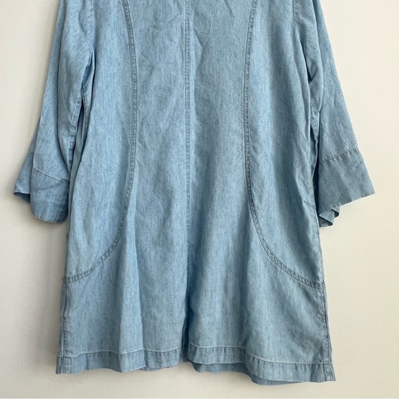 Soft Surroundings Small Rendezvous Tunic Top Light Denim Linen Chambray Pockets - Picture 11 of 12